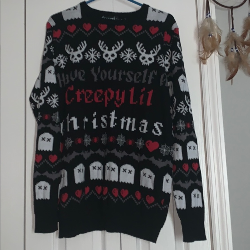 Too fast creepy Christmas ugly sweater